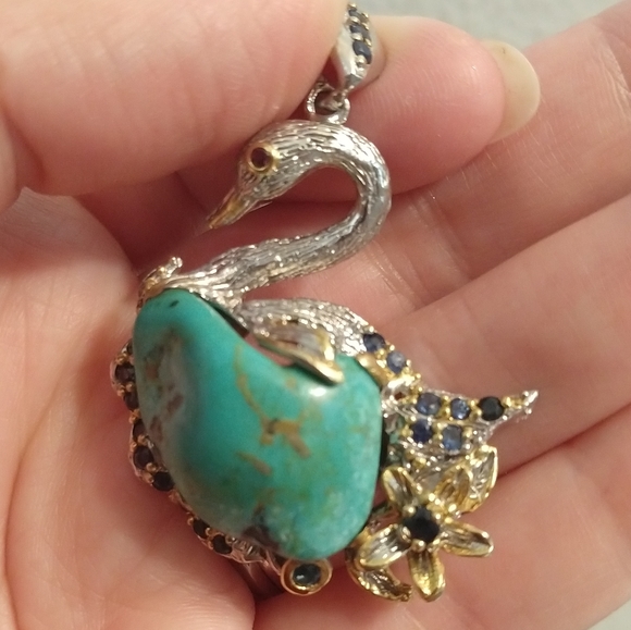 Wonderful genuine Arizona turquoise pendant - Picture 2 of 8